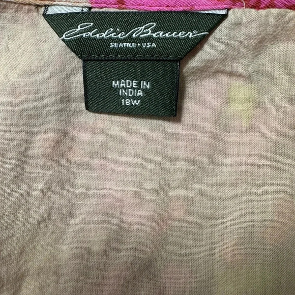 Eddie Bauer Plus Linen Floral Dress Size 18 - Picture 4 of 5